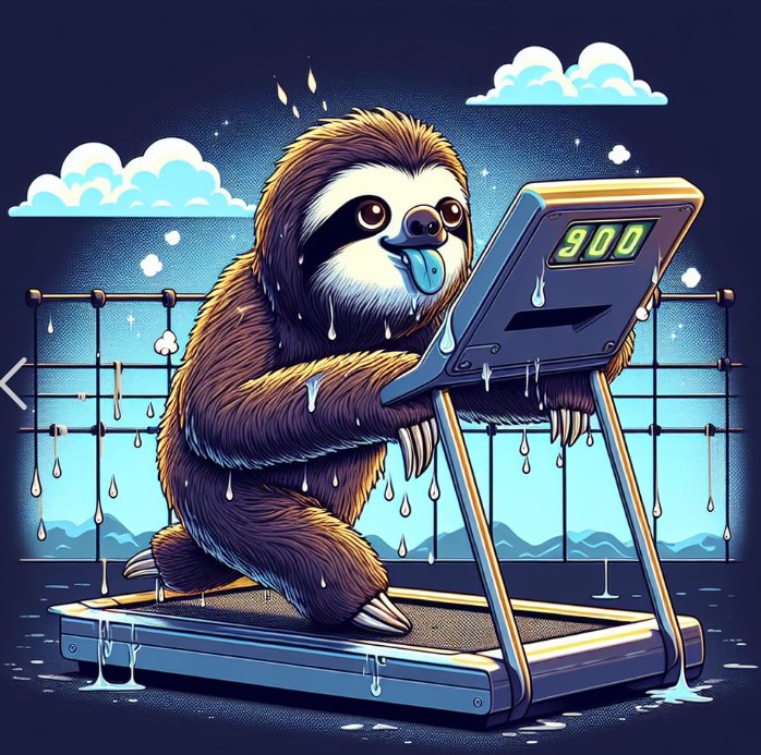 sloth on a treadmill